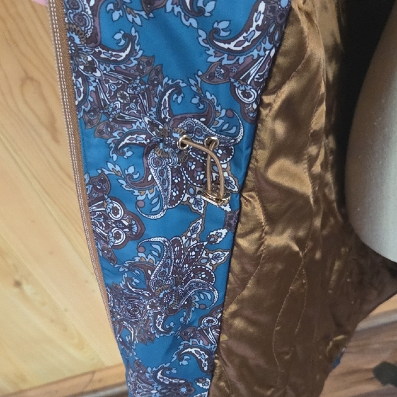 Dennis Basso Floral Brown Puffer Jacket - Picture 7 of 10